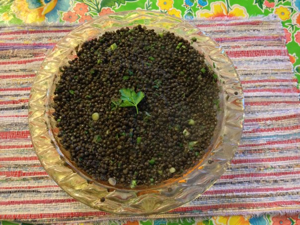 Black Lentils, not the French Green ones, different recipe too, but the picture is a teaser for the next recipe