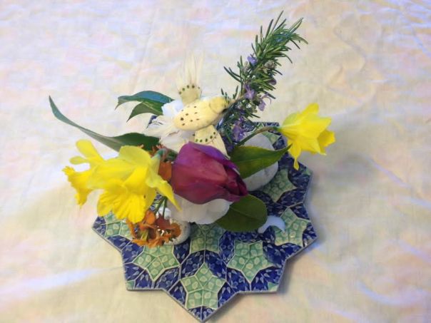Paul Barchilon's Ceramic Plate with flowers from Nicole's Garden
