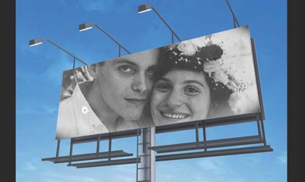 Kevin and Nicole May 14, 1989-Wedding Day, Billboard Photoshop made by Helen Redman
