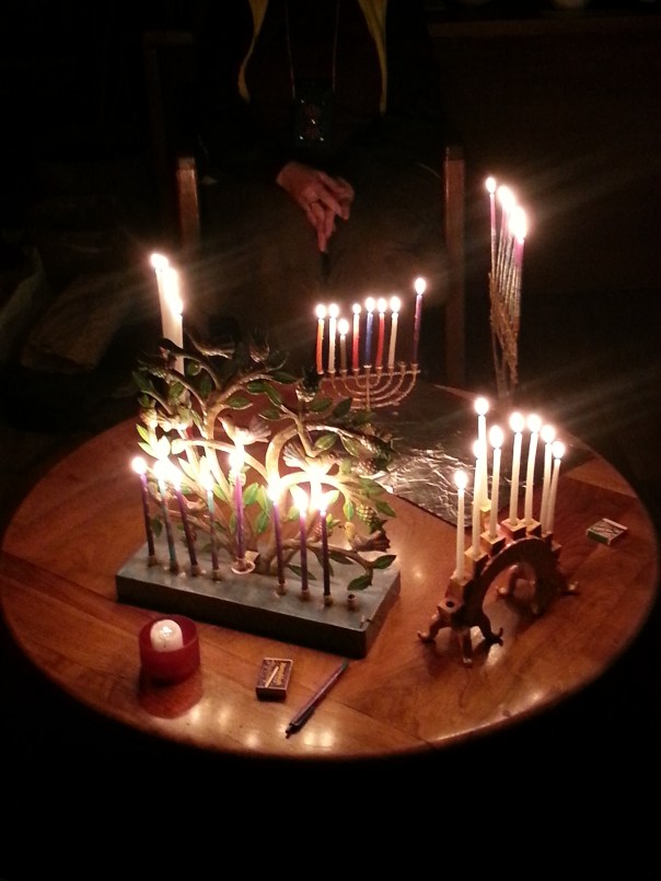 Hanukkah candles burning so beautifully. Picture by Nymiah Eliyahu