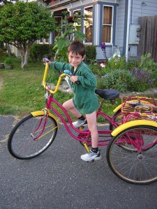 Ethan and his Mommy's Trike