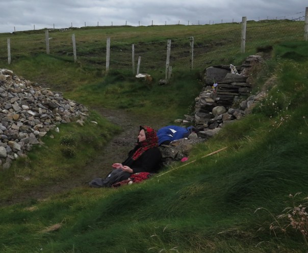 At a Holy Well, meditating in Awe of the wind, the water, the wide, wide Atlantic Ocean I am facing. Photo by Eddie Vega
