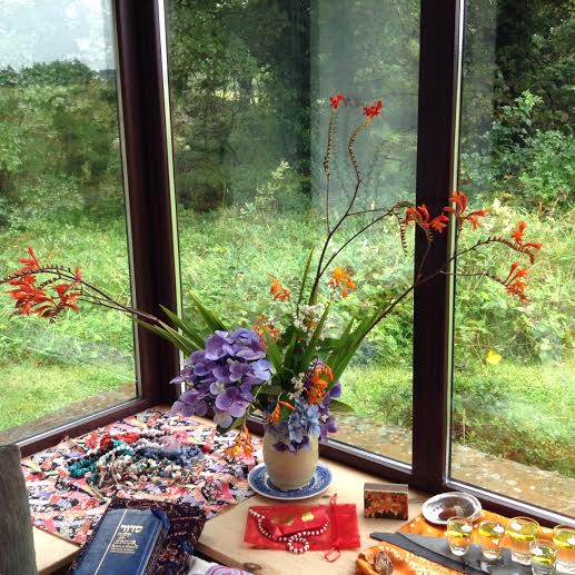 Blue Shabbat Flowers